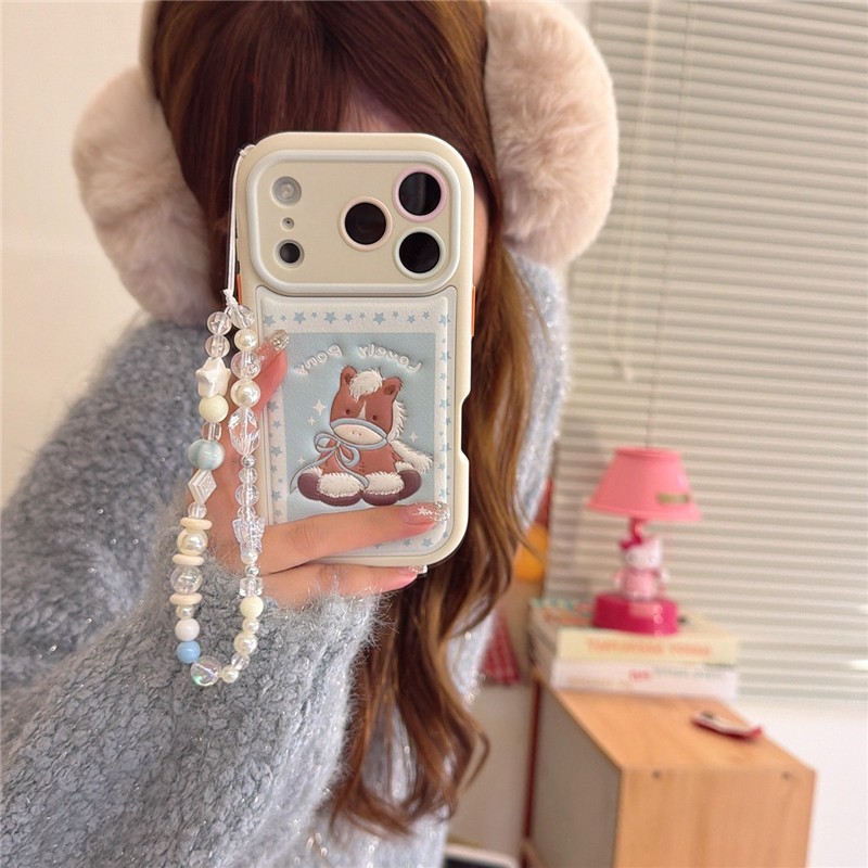 Ốp điện thoại chất liệu PU họa tiết ngựa iPhone 17 pro max 16 pro max