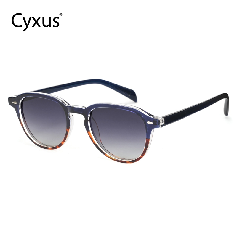 Cyxus Kính Mát Nam Nữ Phân Cực UV400 Gọng Tròn TR90 Siêu Nhẹ Chống Lóa Đi Biển Du Lịch Thời Trang P1554