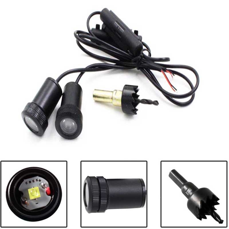2x Đa Năng LED Cửa Ô Tô Đèn Máy Chiếu Bóng Ma Lịch Sự Đèn Cho Xe Audi a3 toyota bmw Phụ Kiện Ô Tô Chào Mừng Ánh Sáng