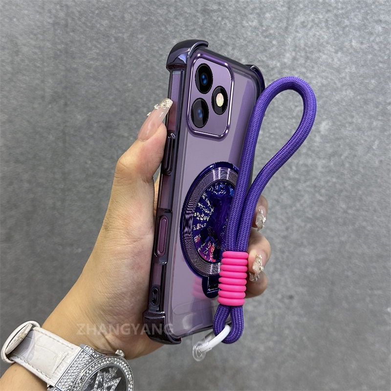 Ốp Lưng Cho infinix Nóng 30 Nóng 30i Nóng 30 Chơi Cao Cấp Mạ Điện Chống Rơi Vỏ Điện Thoại Thẩm Mỹ laser Ngựa Giá Đỡ Điện Thoại Miễn Phí Tinh Tế Treo Dây