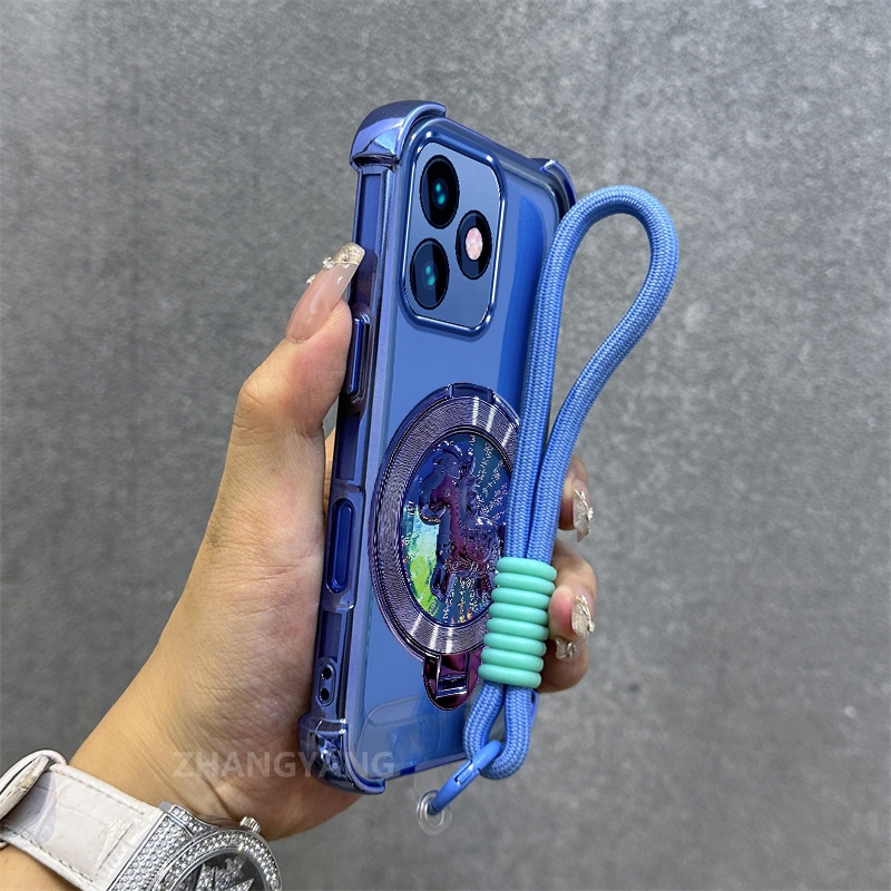 Ốp Lưng Cho infinix Nóng 30 Nóng 30i Nóng 30 Chơi Cao Cấp Mạ Điện Chống Rơi Vỏ Điện Thoại Thẩm Mỹ laser Ngựa Giá Đỡ Điện Thoại Miễn Phí Tinh Tế Treo Dây
