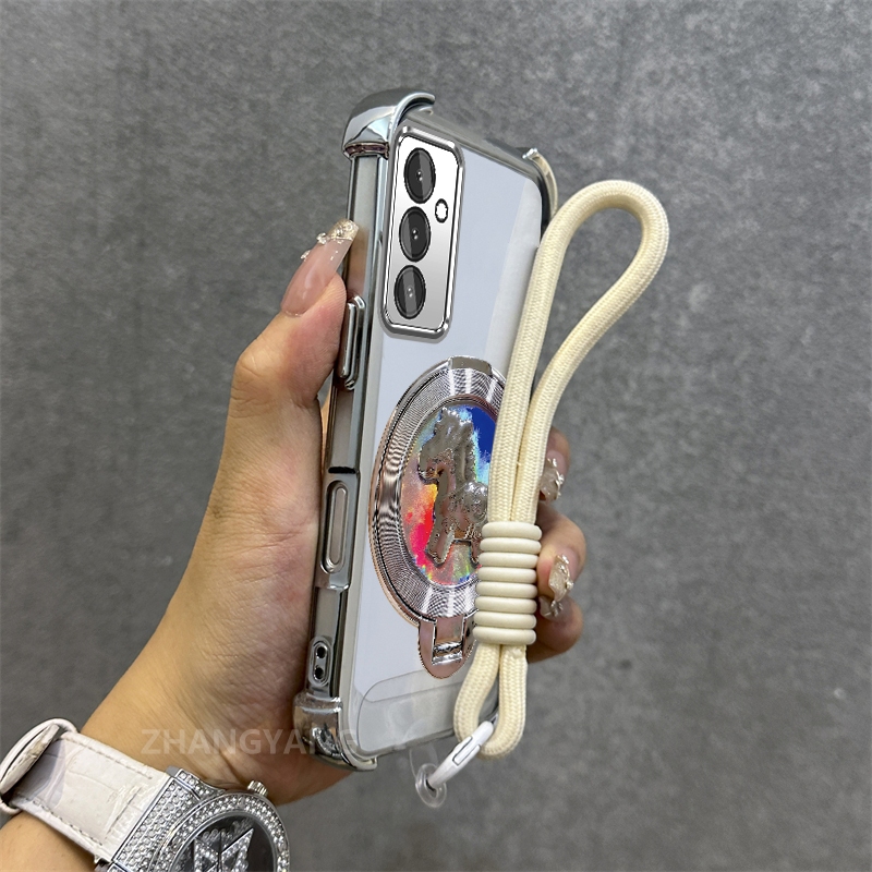 Ốp Lưng Cho Samsung A26 A36 5G A56 5G Vỏ Điện Thoại Chống Rơi Mạ Điện Cao Cấp Thẩm Mỹ laser pony Giá Đỡ Điện Thoại Miễn Phí Tinh Tế Treo Dây