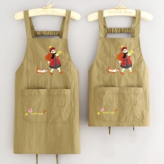 Tạp dề bếp chống thấm nước bằng vải cotton không tay chống bẩn đáng yêu, thích hợp cho thợ làm móng và đầu bếp bền