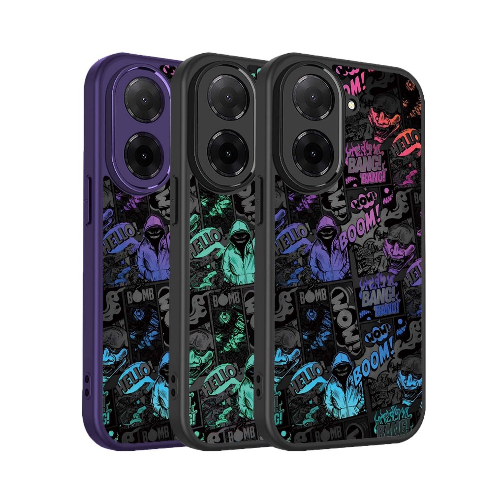 Ốp điện thoại Graffiti BOOM tiên tiến hợp thời trang cho Redmi A3 A3X Pro 2024 A4 A5 4G 5G Vỏ bảo vệ chống sốc Vỏ điện thoại di động