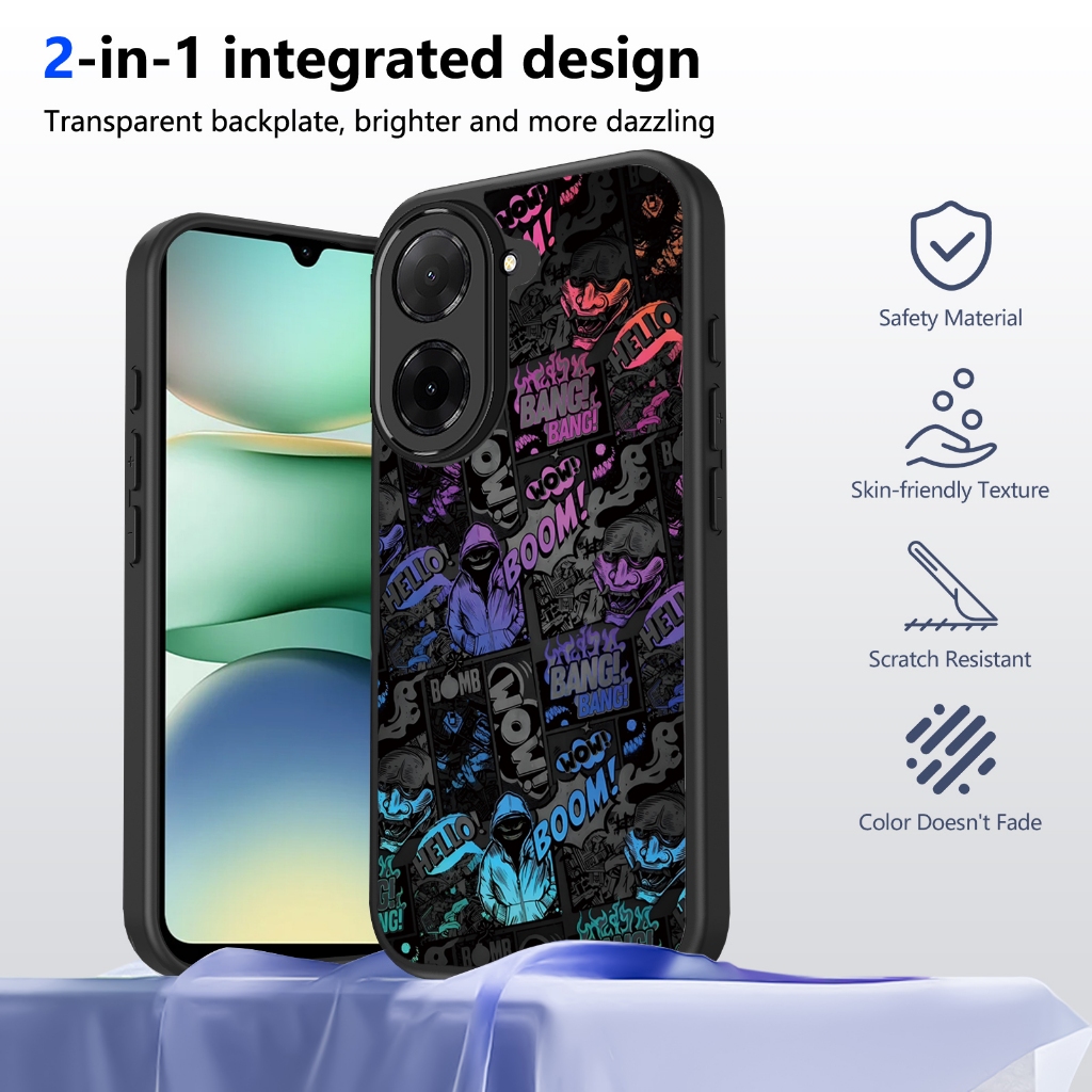 Ốp điện thoại Graffiti BOOM tiên tiến hợp thời trang cho Redmi A3 A3X Pro 2024 A4 A5 4G 5G Vỏ bảo vệ chống sốc Vỏ điện thoại di động