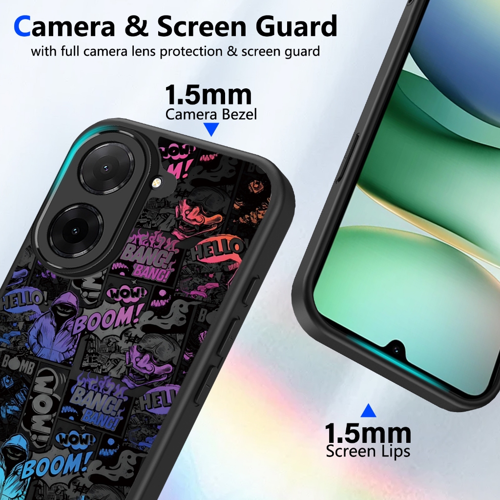 Ốp điện thoại Graffiti BOOM tiên tiến hợp thời trang cho Redmi A3 A3X Pro 2024 A4 A5 4G 5G Vỏ bảo vệ chống sốc Vỏ điện thoại di động