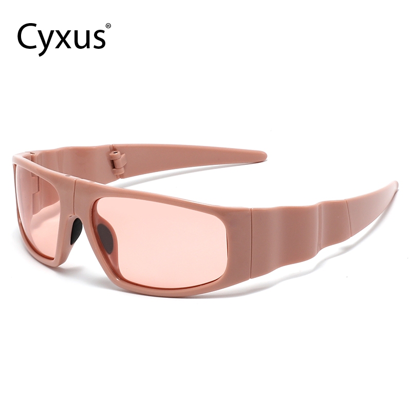 Cyxus Kính Mát Thể Thao Y2K Gấp Gọn Phân Cực UV400 Gọng TR90 Vuông Ôm Mặt Phong Cách Tương Lai Cho Nam Nữ P1339