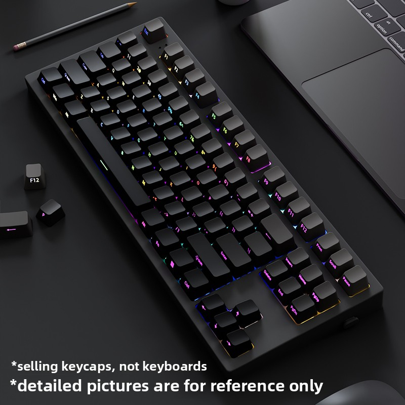 Bộ Keycaps PBT Bụi Mịn Màu Xám Gardient Mặt Trước In Bóng Qua Chất Liệu PBT Doubleshot Cho 66 / 75 / 87 / 98 / 104 / 108 Bàn Phím Cơ | BigBuy360 - bigbuy360.vn