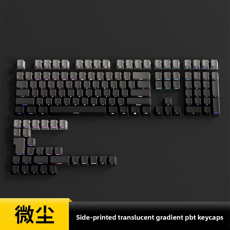 Bộ Keycaps PBT Bụi Mịn Màu Xám Gardient Mặt Trước In Bóng Qua Chất Liệu PBT Doubleshot Cho 66 / 75 / 87 / 98 / 104 / 108 Bàn Phím Cơ | BigBuy360 - bigbuy360.vn