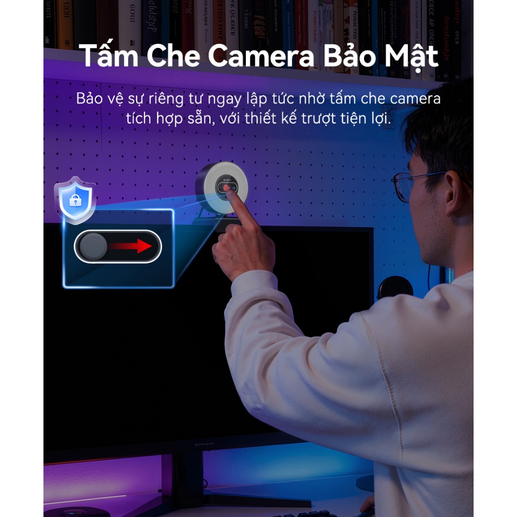 [EMEET]Webcam S600L, tích hợp đèn vòng tròn, 3 chế độ màu, hiệu ứng ánh sáng RGB, lấy nét tự động trong 0,2 giây, cảm biến 1/2 inch, hai micro, và công nghệ hình ảnh AI.Phù hợp cho văn phòng tại nhà, lớp học trực tuyến, phát trực tiếp | BigBuy360 - bigbuy360.vn
