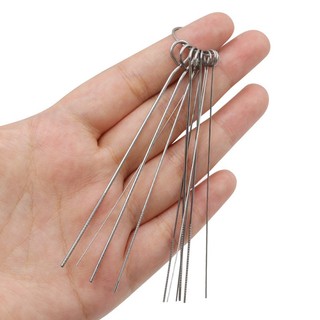 10 chiếc kim làm sạch đầu đèn pin chuyên nghiệp, đầu thép không gỉ cho thiết bị hàn và cắt