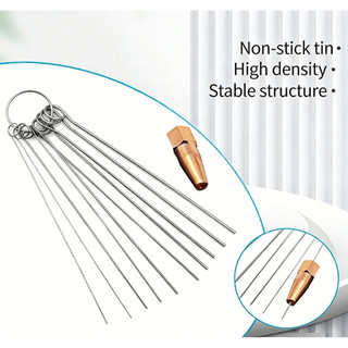 10 chiếc kim làm sạch đầu đèn pin chuyên nghiệp, đầu thép không gỉ cho thiết bị hàn và cắt