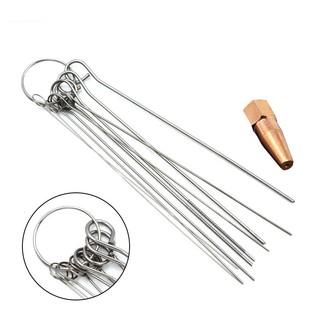 10 chiếc kim làm sạch đầu đèn pin chuyên nghiệp, đầu thép không gỉ cho thiết bị hàn và cắt