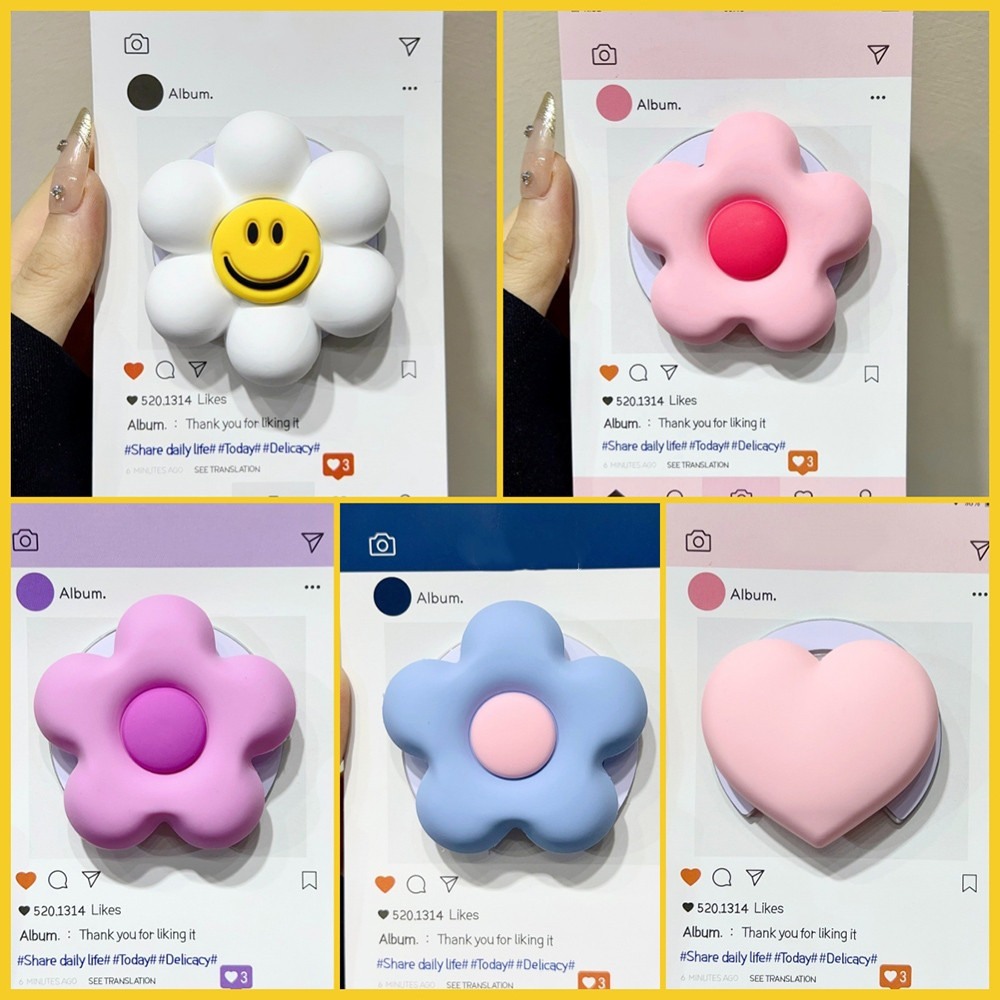 Giá đỡ từ tính Túi khí hình trái tim tình yêu bằng silicon cho giá đỡ điện thoại có thể xoay co giãn