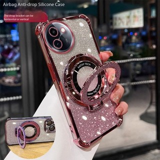 Ốp Điện Thoại Cho Vivo V60 V50 V30 Pro V60Lite V50Lite V50 VivoV60 5G 4G Trong Suốt Gradient Lấp Lánh Bling TPU Silicon Ốp Lưng Chống Sốc Giá Đỡ Vòng Từ Tính Ốp Lưng