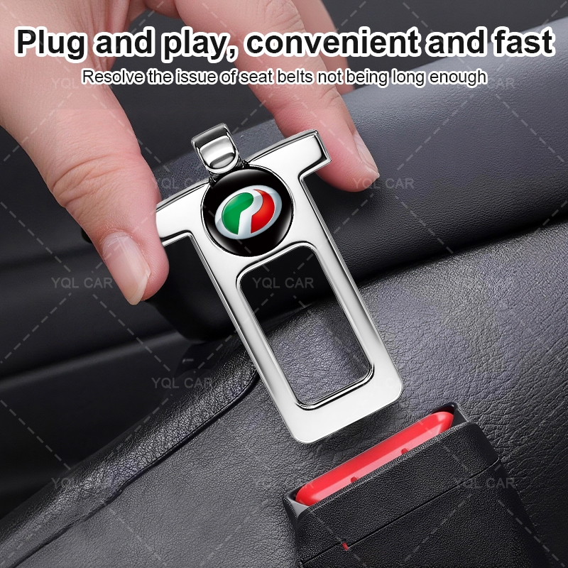 Dây đai an toàn ô tô bằng nhôm Móc khóa Logo ô tô Dây an toàn Khóa ẩn cho Perodua Axia Viva Myvi Aruz Bezza Kancil ATIVA