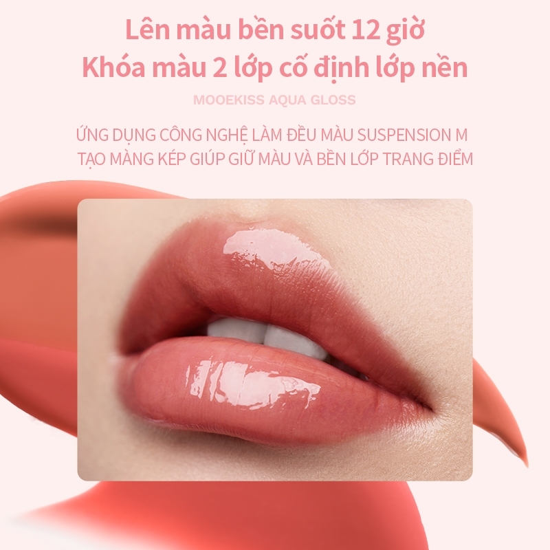 Mooekiss cảm giác dung dịch son bóng sảng khoái và bóng trong suốt