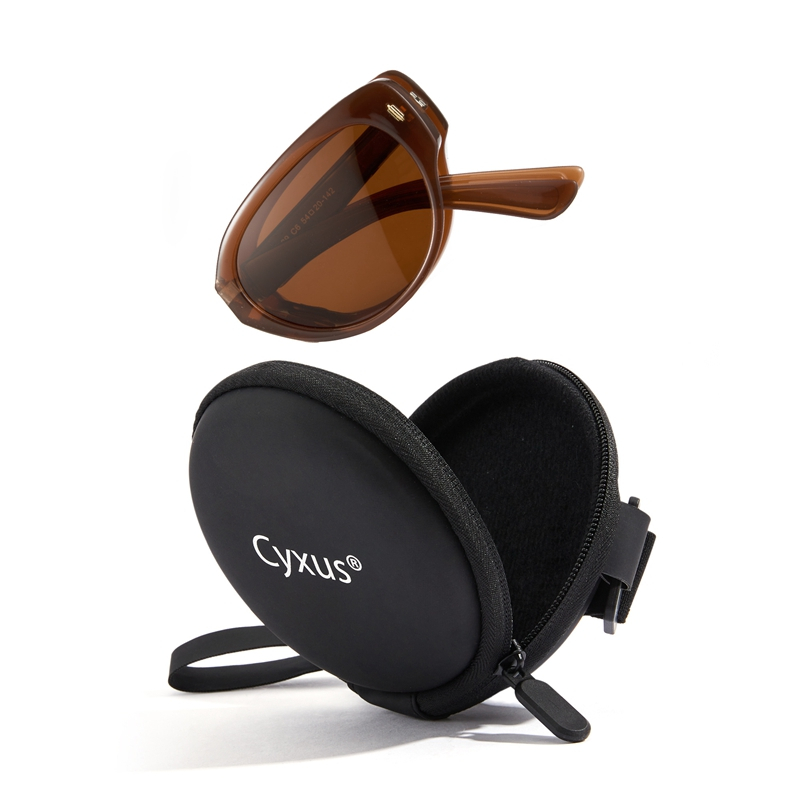 Cyxus Kính Râm Nữ Gấp Gọn Gọng Mèo Thanh Lịch Phân Cực UV400 Nhỏ Gọn Dễ Mang Theo Đi Chơi P1189