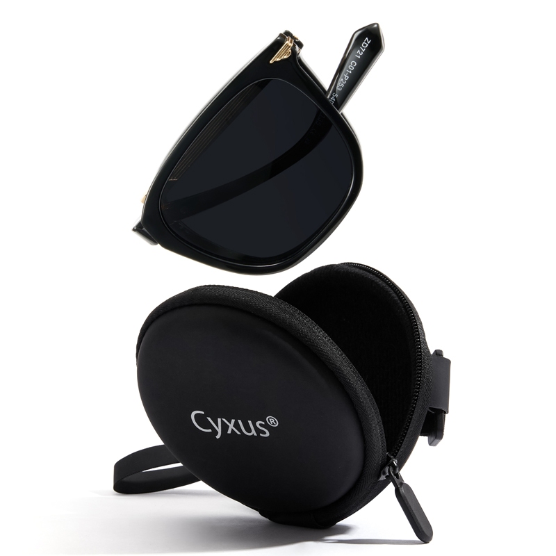 Cyxus Kính Mát Gấp Gọn Phân Cực UV400 Gọng Vuông TR90 Cho Nam Nữ Chống Lóa Đi Biển Lái Xe Tiện Lợi P1169