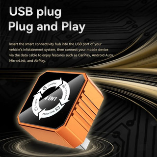 Bộ chuyển đổi Carplay không dây 4in1 Airplay / Mirror Link / Android Auto / Carplay AI Box USB Dongle có dây sang hệ thống ô tô thông minh không dây