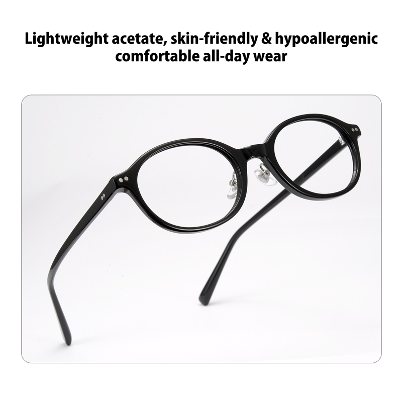 Cyxus Kính Chống Ánh Sáng Xanh Cho Nữ Gọng Oval Acetate Giảm Mỏi Mắt Bảo Vệ Mắt Chống Tia UV400 8348