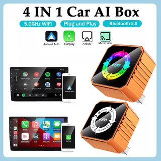 Bộ chuyển đổi Carplay không dây 4in1 Airplay / Mirror Link / Android Auto / Carplay AI Box USB Dongle có dây sang hệ thống ô tô thông minh không dây