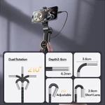 CENZIMO Nội soi 6.4mm 8 LED xoay 360 độ 2 chiều dây cứng đầu dò chống nước HD cho điện thoại kiểm tra động cơ xe máy ô tô [Hàng sẵn] — ảnh 5