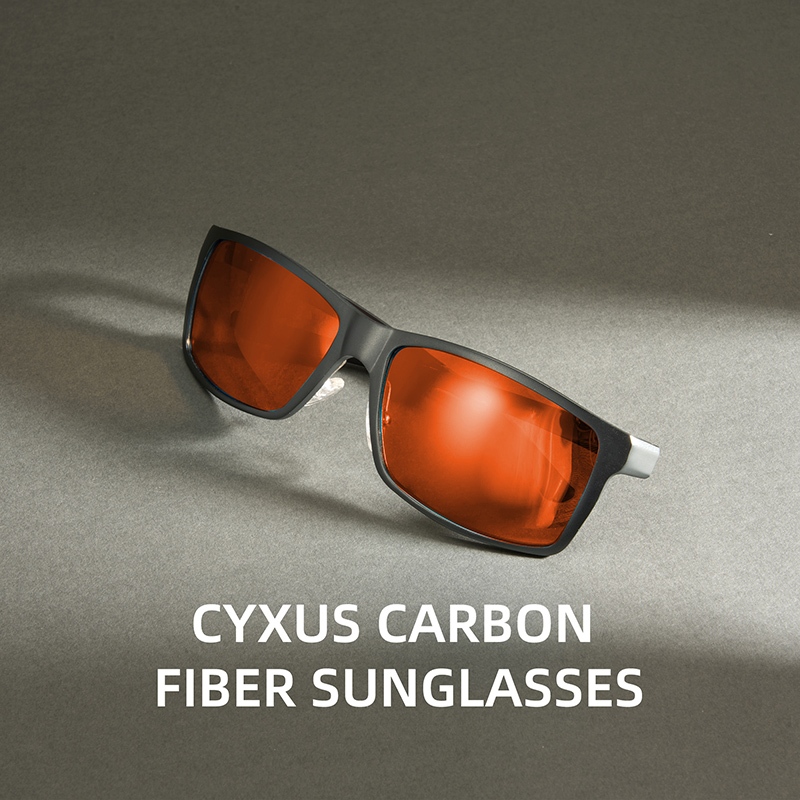 Cyxus Kính Mát Nam Nữ Phân Cực UV400 Gọng Vuông Sợi Carbon Siêu Nhẹ Chống Lóa Đi Biển Lái Xe P1139