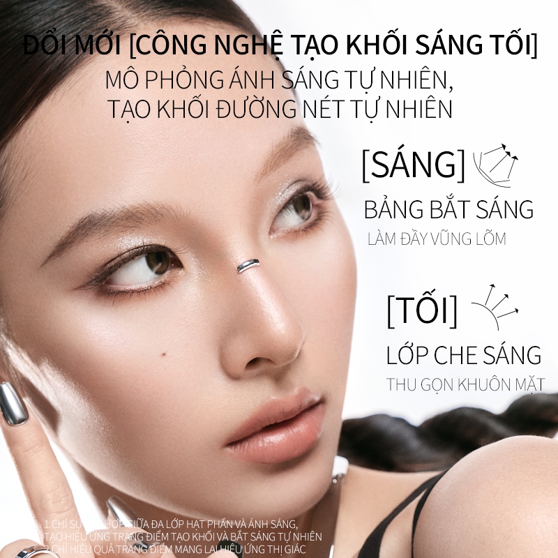 Little Ondine Bảng màu đường viền & nổi bật Dành cho khuôn mặt làm sáng & tạo đường viền bóng 9.5g