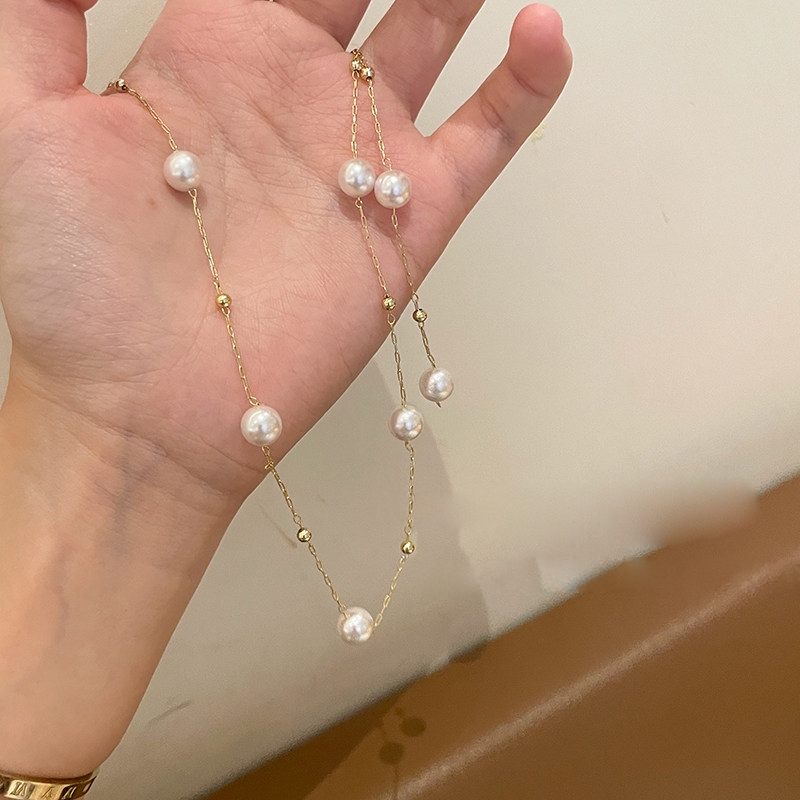 Vòng cổ ngọc trai hình chữ Y có thể điều chỉnh, thời trang thanh lịch
