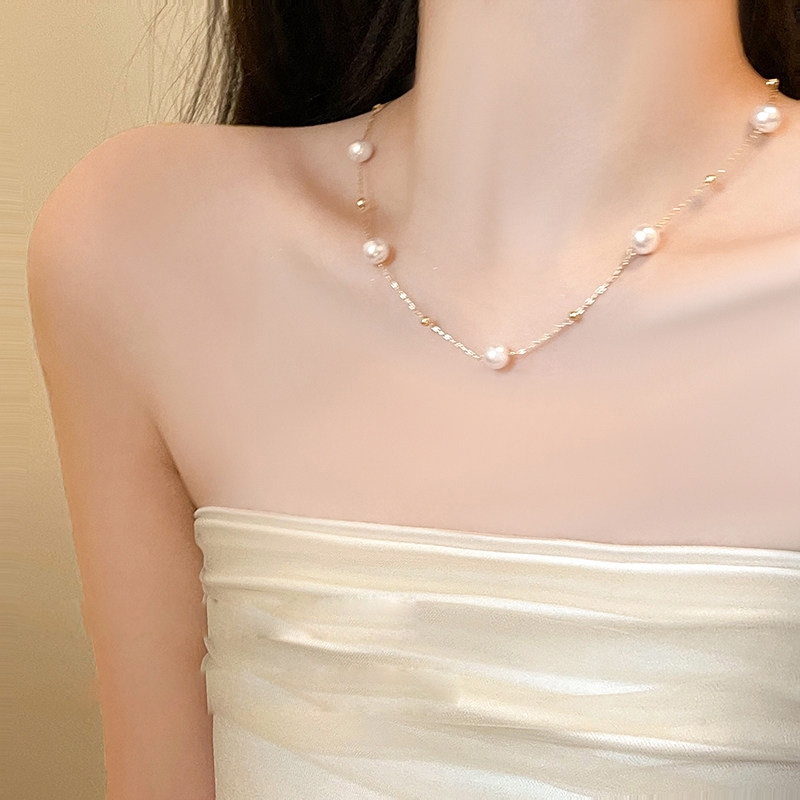Vòng cổ ngọc trai hình chữ Y có thể điều chỉnh, thời trang thanh lịch