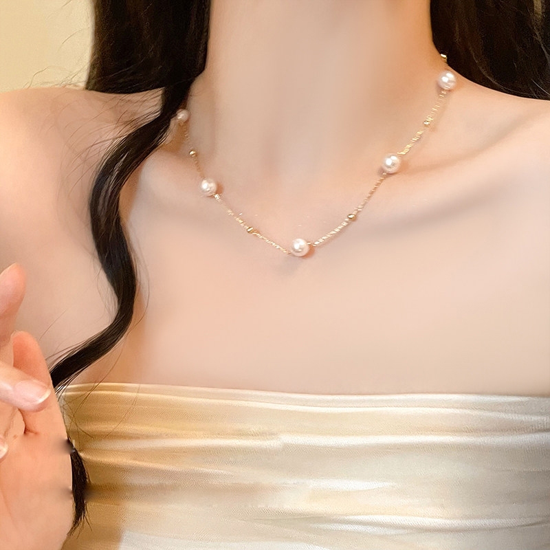 Vòng cổ ngọc trai hình chữ Y có thể điều chỉnh, thời trang thanh lịch