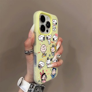 Thiết kế chân dung gia đình Snoopy phù hợp cho iPhone 11 12 Pro 13 Pro Max 15 Pro Max 14 16 Pro 16 Plus 17 Air 17 Pro 17 Pro Max Ốp điện thoại màu kẹo