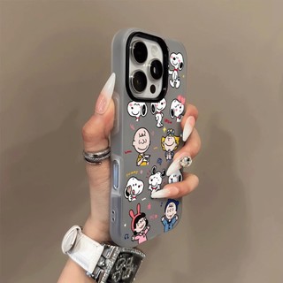 Thiết kế chân dung gia đình Snoopy phù hợp cho iPhone 11 12 Pro 13 Pro Max 15 Pro Max 14 16 Pro 16 Plus 17 Air 17 Pro 17 Pro Max Ốp điện thoại màu kẹo
