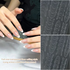 Full Size Làm Móng Tay Pháp Dán Papa Dính Dán Chiều Dài Móng Tay Mảnh Phụ Trợ Dòng Nhiều Hình Dán Pháp