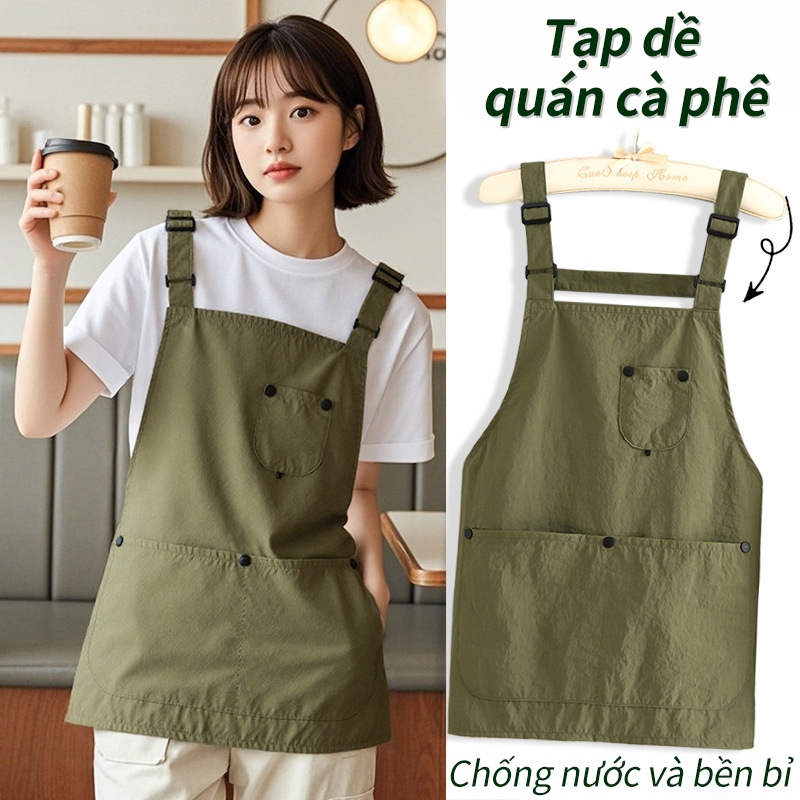 Tạp dề Cafe Chống thấm nước Chống bẩn Bền bỉ Dịch vụ làm móng dễ thương Hàn Quốc Tạp dề ngắn