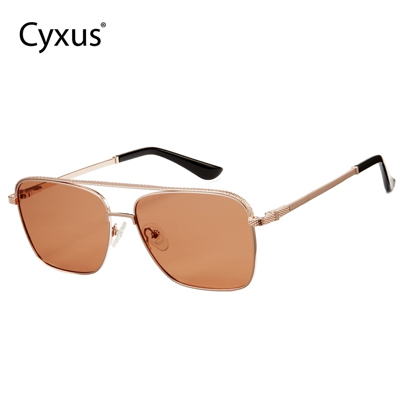 Cyxus Kính Mát Nam Nữ Thiết Kế Hai Thanh Ngang Gọng Vuông Phân Cực Chống Chói UV400 Đi Biển Lái Xe P1122