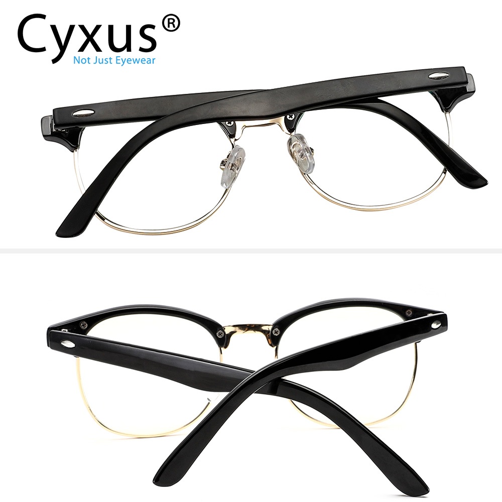 Cyxus Kính Chống Ánh Sáng Xanh Cho Máy Tính Bảo Vệ Mắt Giảm Mỏi Mắt Thiết Kế Nửa Gọng Retro Cho Nam Nữ 8356