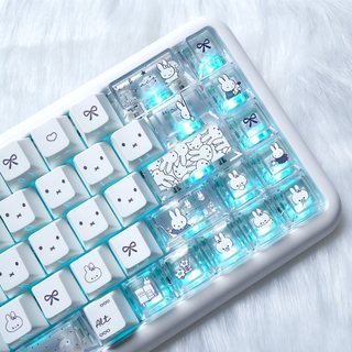 Miffy Side Shine Through Keycaps PBT Dye-sub Cherry Profile Keycap Custom Keycaps Tương thích với Cherry Gateron MX Switch