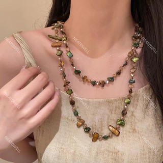 【Giao hàng từ Việt Nam】Vòng cổ dài NEATDWELL cổ điển Bohemian hai lớp, đầy màu sắc và hạt vintage có thể xếp chồng lên nhau thời trang dành cho nữ
