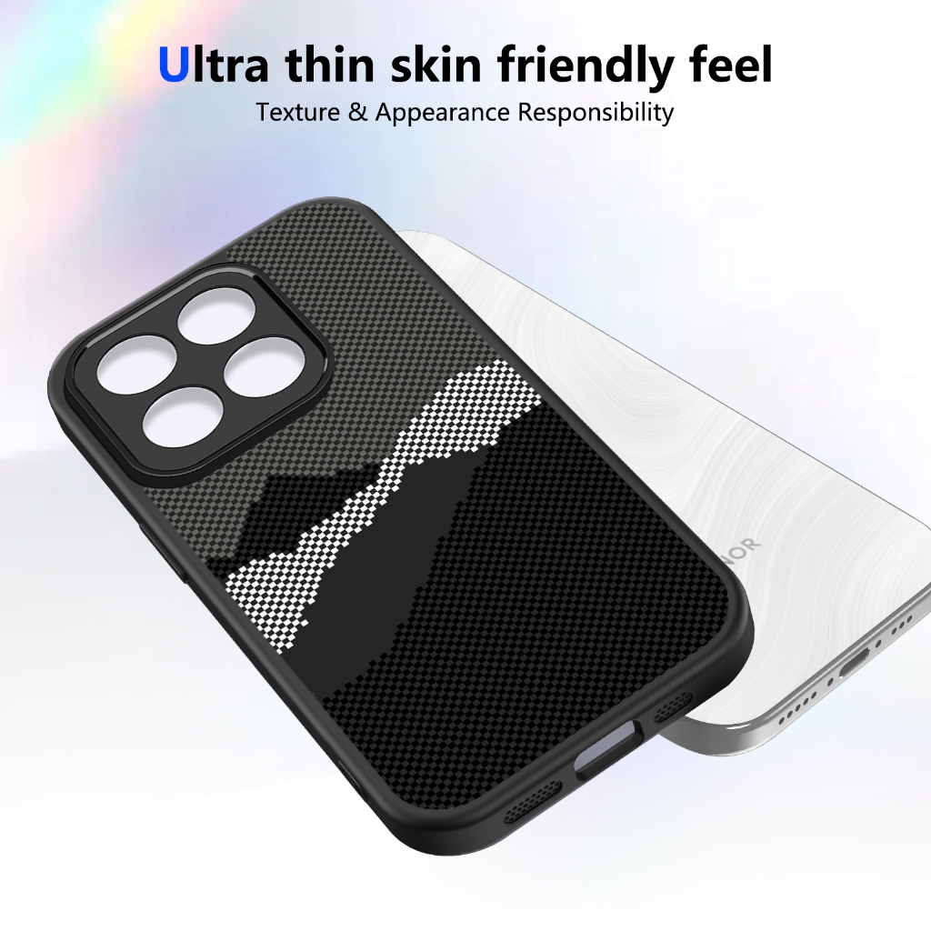 MỚI Sáng Tạo Sợi Carbon Kevlar Họa Tiết Họa Tiết Ốp Lưng Điện Thoại Honor X6C X7C X7D X8B X8C X8D X9B X9C X9D 4G 5G Vỏ Bảo Vệ Chống Sốc Vỏ Điện Thoại Di Động