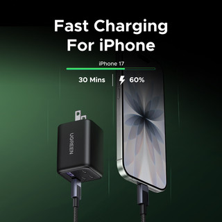 Bộ sạc nhanh 5 cổng UGREEN Nexode 45W GaN - Bộ sạc 4x USB-C & 1x USB-A cho iPhone 17 Pro / Pro Max