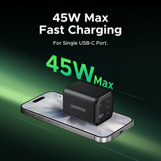 Bộ sạc nhanh 5 cổng UGREEN Nexode 45W GaN - Bộ sạc 4x USB-C & 1x USB-A cho iPhone 17 Pro / Pro Max