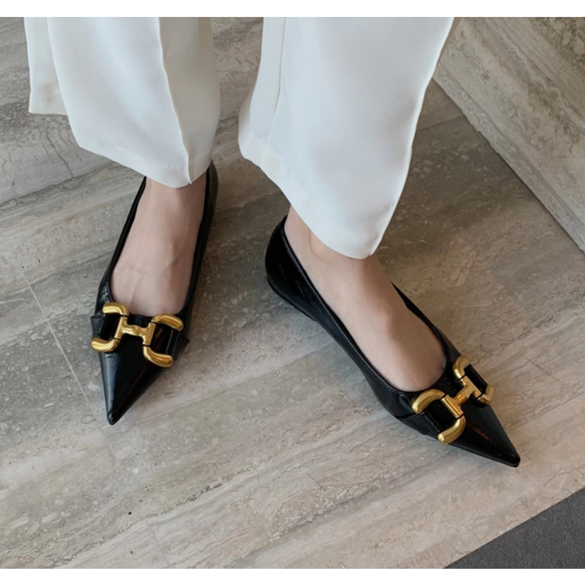Giày Nữ Size Lớn (32-44) Size Nhỏ 32 33 34 Thời Trang Sang Trọng Tất Cả Trận Đấu Mũi Nhọn Giày Đế Mềm Gót Đế Bằng Miệng Nông Size Lớn 41 Giày Nữ JUNE10