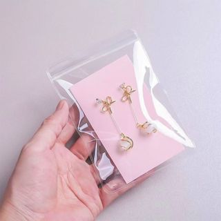 [Giao hàng từ Việt Nam] NETDWELL 100 chiếc túi khóa kéo chống bụi đựng vòng cổ/vòng tay; túi trang sức dày dẻo PVC