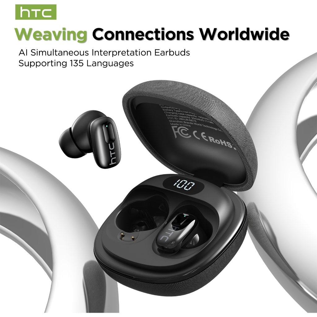 Bảo hành 1 năm HTC NE75 AI Dịch tai nghe Vải dệt Hộp đựng Dịch thời gian thực Tai nghe BluetoothTWS Bluetooth 6.0 Chất lượng âm thanh HiFi IPX5 Tai nghe không dây chống nước | BigBuy360 - bigbuy360.vn