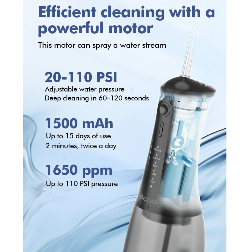 [CLEARANCE SALE][Bảo hành 24 tháng] Máy Tăm đánh bóng nước cầm tay Oral Irrigator Bezvoi Y213 không dây, 300ML, Máy tưới nước uống có thể sạc lại có gương miệng để niềng răng Làm sạch nướu Chăm sóc Bảo vệ khoang, chỉnh nha, nẹp chăm sóc nha khoa | BigBuy360 - bigbuy360.vn