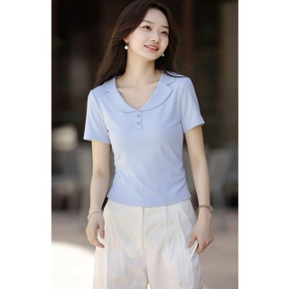 【Hạn giờ】Áo Thun Nữ 2026 Màu Xám Xếp Ly Tay Ngắn, 100% Cotton Mỏng