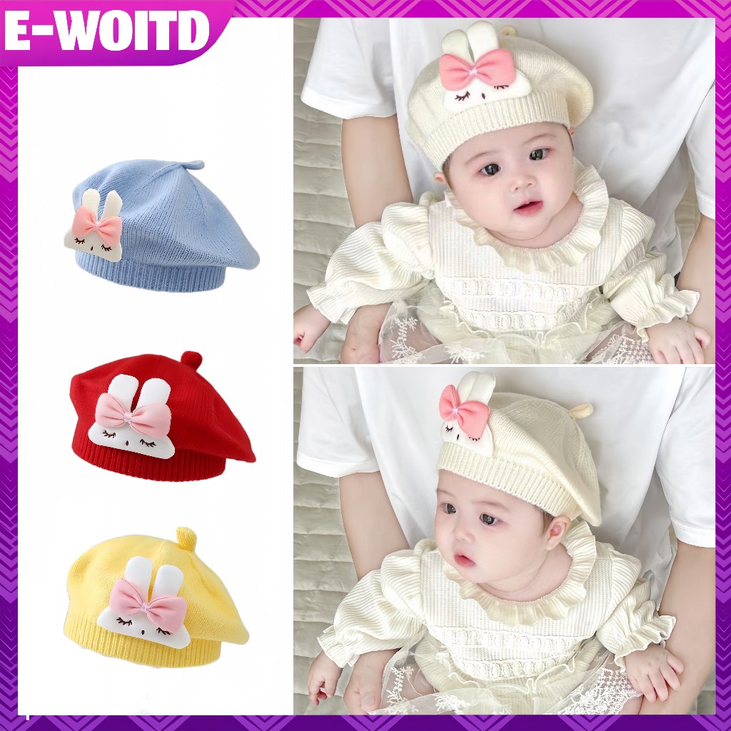 E-WOITD Thời Trang Dễ Thương Bé Dệt Kim Mũ Nồi Màu Trơn Trẻ Em Mũ Ấm Áp Thu Đông Cho Trẻ Em Ngoài Trời Bonnet Phụ Kiện Quà Tặng HNVN