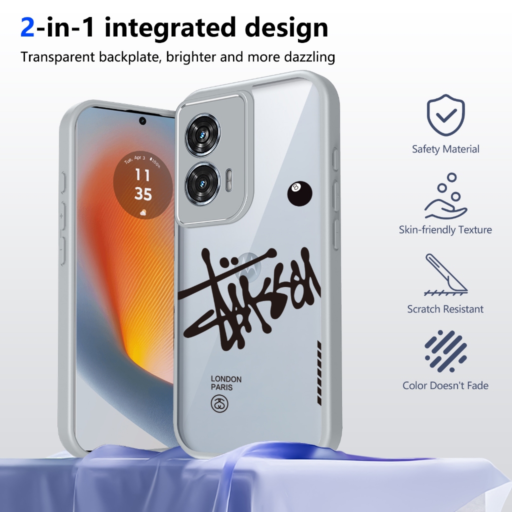 Ốp Bảo Vệ Điện Thoại TPU Chống Sốc Cho Motorola G04 G04S G05 G14 G15 G15 Power G24 G34 G35 G45 4G 5G Vỏ Nhiều Màu Sắc Hợp Thời Trang Bóng Đen 8 Vỏ Điện Thoại